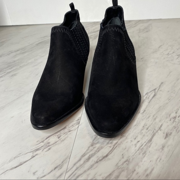 New! Schutz Jacqueline Low Profile Black Suede Bootie 6B - Picture 9 of 11